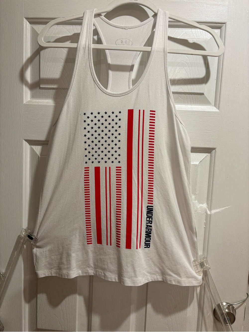 Under Armour White Women’s tennis 🎾USA Flag Racerback Swim Tank